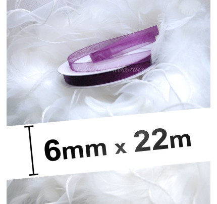 Stuha šifonová - tmavá fialová (6 mm, 22 m)