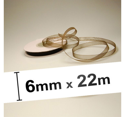 Stuha šifonová - čokoládová (6 mm, 22 m)