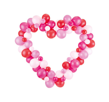 Balonková grilanda srdce - mix růžová,červená 160 cm (1ks)