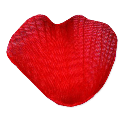 Textilní okvětní plátky růží 43x46mm - červená (100ks/bal)