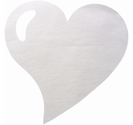 Svatební prostírání z vlizelínu - srdce 38x38cm - bílá (50ks/bal)