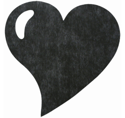 Svatební prostírání z vlizelínu - srdce 38x38cm - černá (50ks/bal)