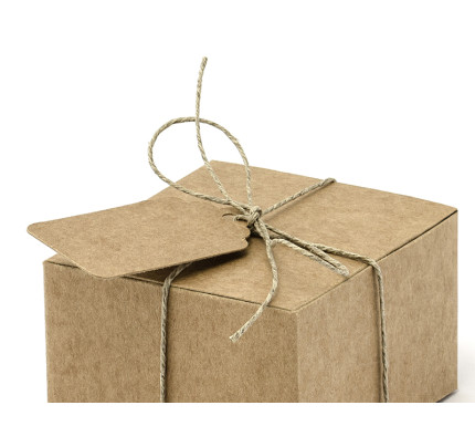 Kraftová dárková krabička s visačkou a provázkem ( 10 ks / bal )