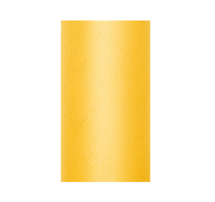 Svatební tyl, šíře 15 cm - žlutá ( 9 m / rol )