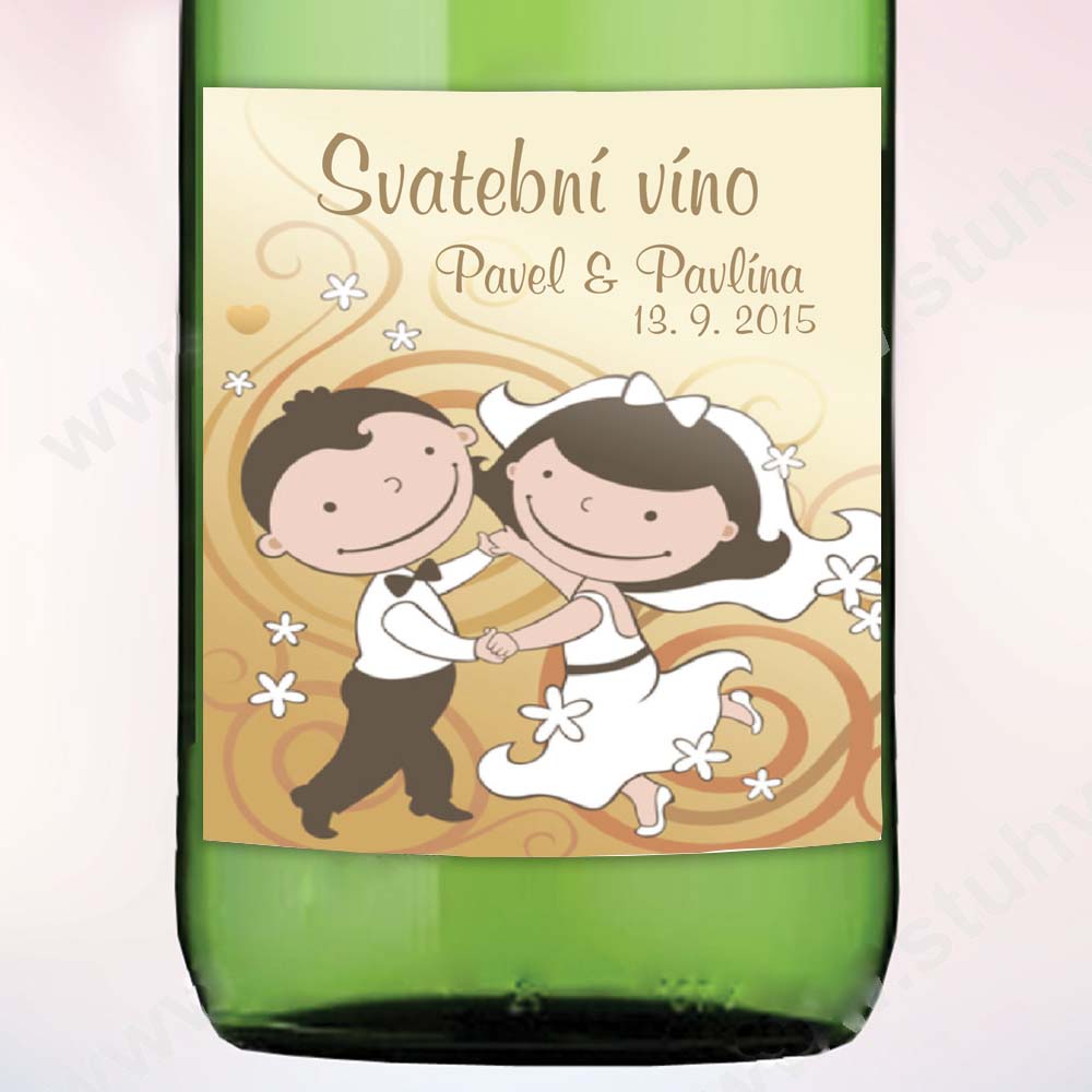 Etikety na svatební víno (6 ks/bal) - +83,- Kč (68,60 Kč bez DPH)