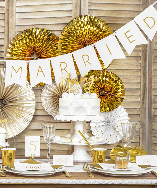 Zlatá svatba-Zlaté svatební dekorace a doplňky